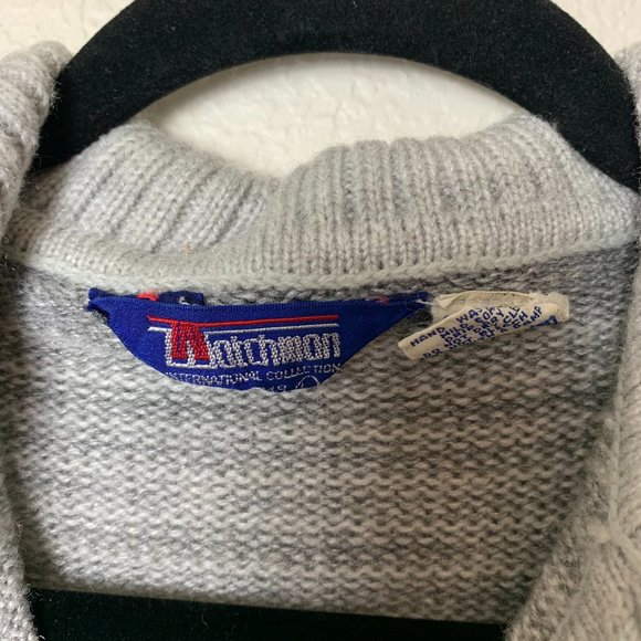 Wotchman Gray Vintage Sweater V Neck Collar - Picture 3 of 12